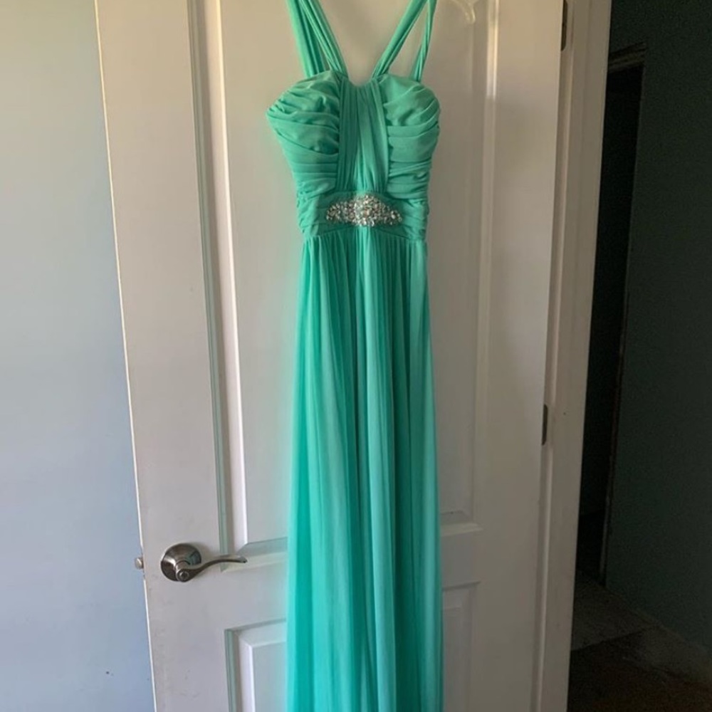 Teal prom dress
